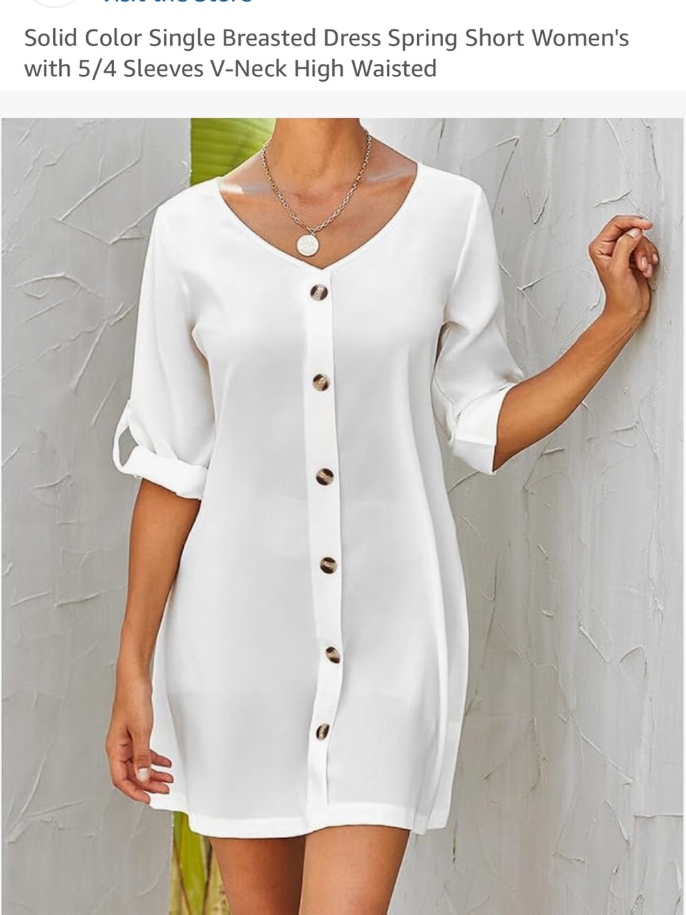 Cream Button-Front Dress- size medium